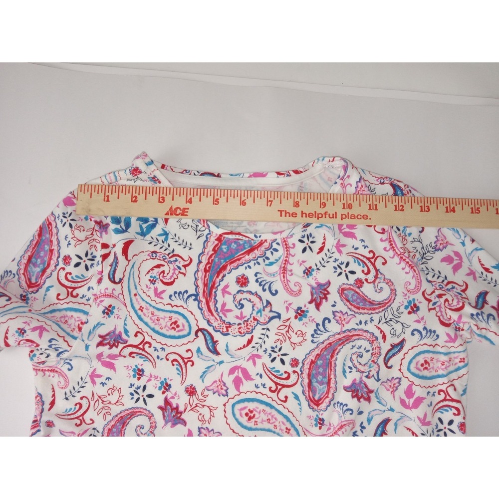 Lot 2 Talbots Shirt Womens XS Short Sleeve Pullover Floral Paisley Muiticolor - Picture 4 of 16